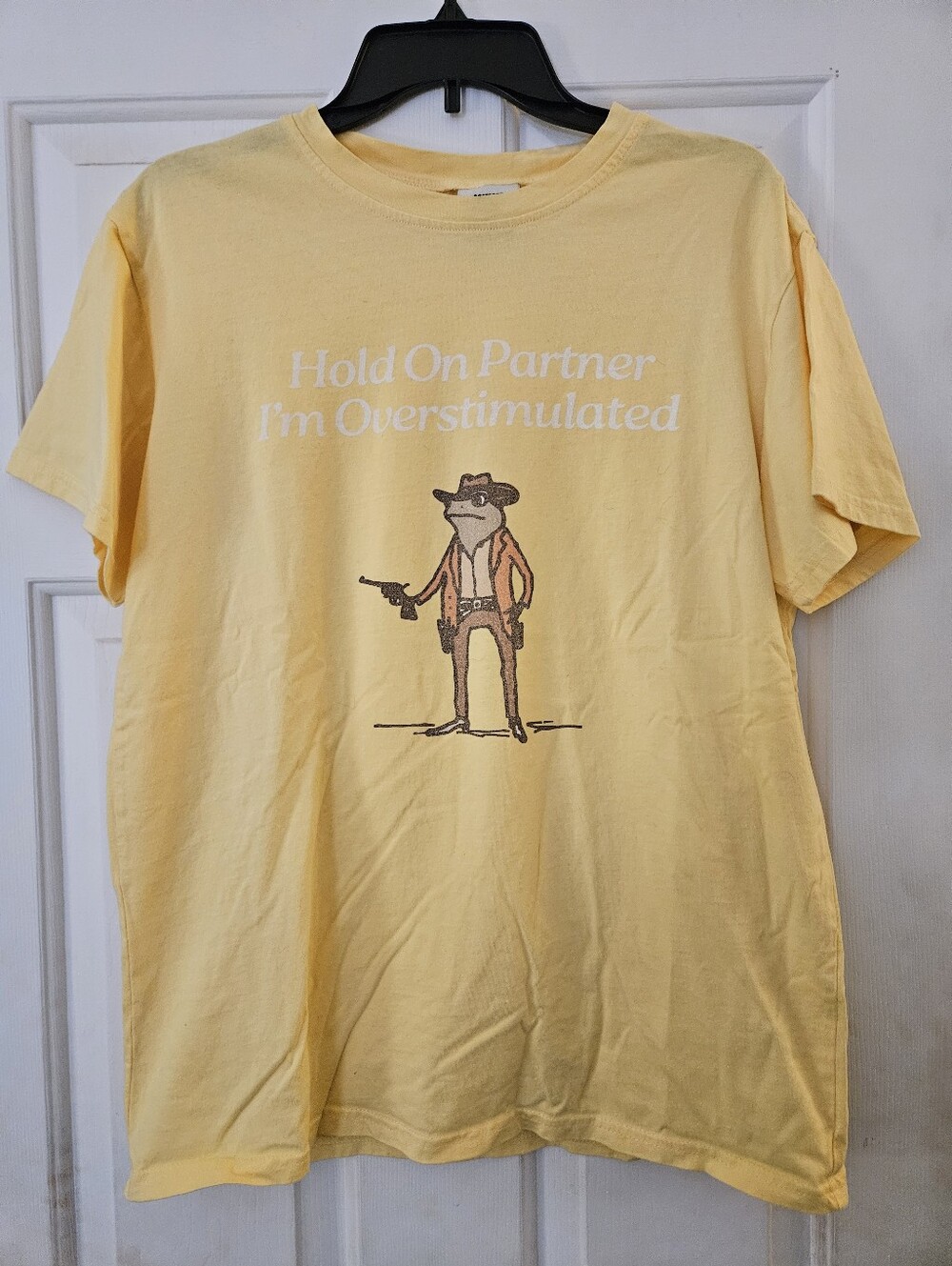 Comfort Colors Yellow Graphic Tee with Fox Gunman Design